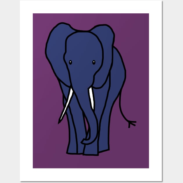 Blue Elephant Wall Art by ellenhenryart